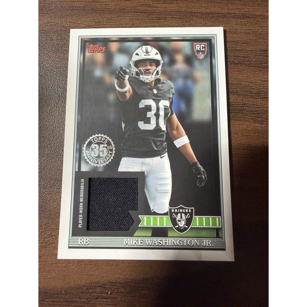 2026 Topps Flagship Mike Washington Jr. Las Vegas Raiders RC 1991 Relic PATCH